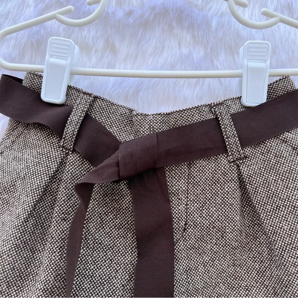Gymboree Girls‎ Brown Tweed Shorts Size 6 Ribbon Waist